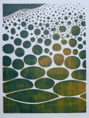 aufstrebend, Holzschnitt, 45 x 60 cm