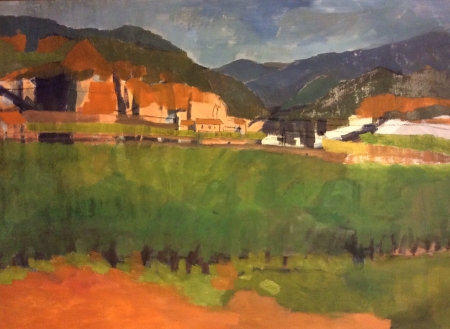 Stella Kown-Mockenhaupt: Tirol aus dem Zug, Eitempera, 100x120cm, 2014 Stella Kown-Mockenhaupt: Tirol aus dem Zug, Eitempera, 100x120cm, 2014