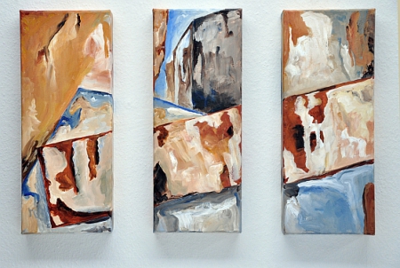 Ingo Schultze-Schnabl: 486 o.T., 3-tlg., Acryl/Leinwand, 50 x 80 cm, 2010 Ingo Schultze-Schnabl: 486 o.T., 3-tlg., Acryl/Leinwand, 50 x 80 cm, 2010