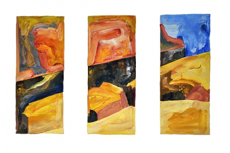 Ingo Schultze-Schnabl: 544 o.T., 3-tlg., AcrylPapier, 60 x 80 cm, 2011 Ingo Schultze-Schnabl: 544 o.T., 3-tlg., AcrylPapier, 60 x 80 cm, 2011