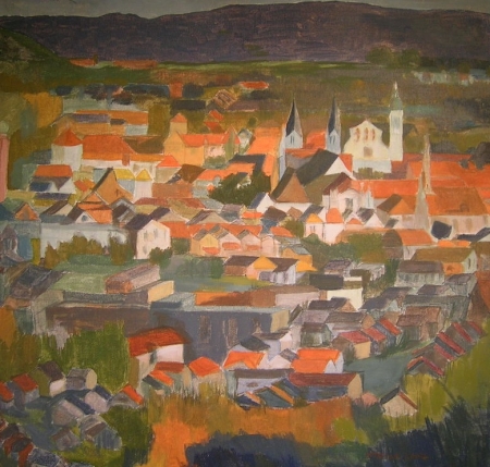 Stella Kown-Mockenhaupt: Domstadt, Eitempera, 89x100cm, 2007 Stella Kown-Mockenhaupt: Domstadt, Eitempera, 89x100cm, 2007