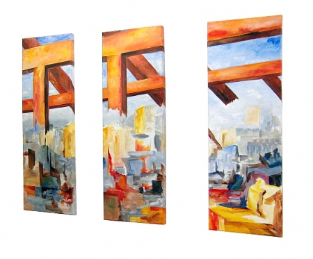 Ingo Schultze-Schnabl: 716 o.T., 3-tlg. je 120 x 40 cm, AcrylLeinwand, 2012 Ingo Schultze-Schnabl: 716 o.T., 3-tlg. je 120 x 40 cm, AcrylLeinwand, 2012