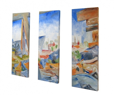 Ingo Schultze-Schnabl: 718 o.T., 3-tlg. je 120 x 40 cm, AcrylLeinwand, 2012 Ingo Schultze-Schnabl: 718 o.T., 3-tlg. je 120 x 40 cm, AcrylLeinwand, 2012