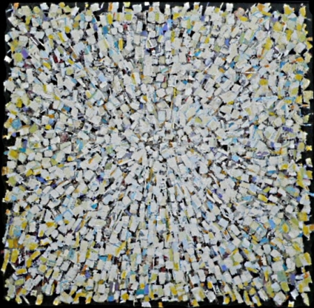 Helmut Riekel: Der Weltraum dehnt sich aus, Öl auf Hartfaser, 97,8x100, 1974/2008