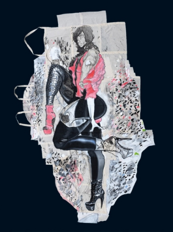 Kristian Kosch: Playgirl 16, Abdeck- und Acrylfarbe auf Baumwolle, 288 x 196 cm, 2015