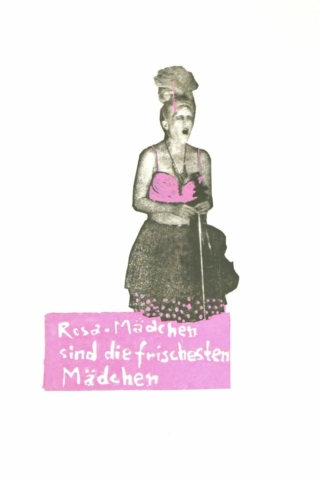 Unwiderstehliches Rosa  (Papierlithographie, Acrylfarbe)