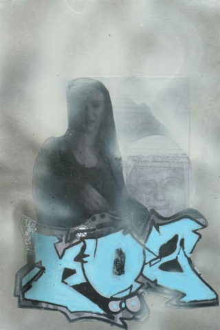 Hopeful, Vorarbeit für Wollt ihr es wissen (Mischtechnik, Acrylfarbe, Spray)