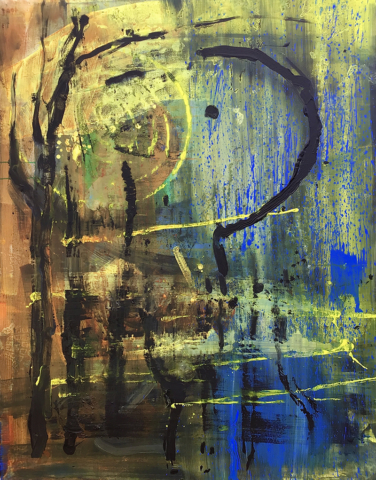 Bruno Obermann „Nachtschatten“, Mischtechnik auf Leinwand, 140 x 110 cm, 2022-2024 Bruno Obermann „Nachtschatten“, Mischtechnik auf Leinwand, 140 x 110 cm, 2022-2024